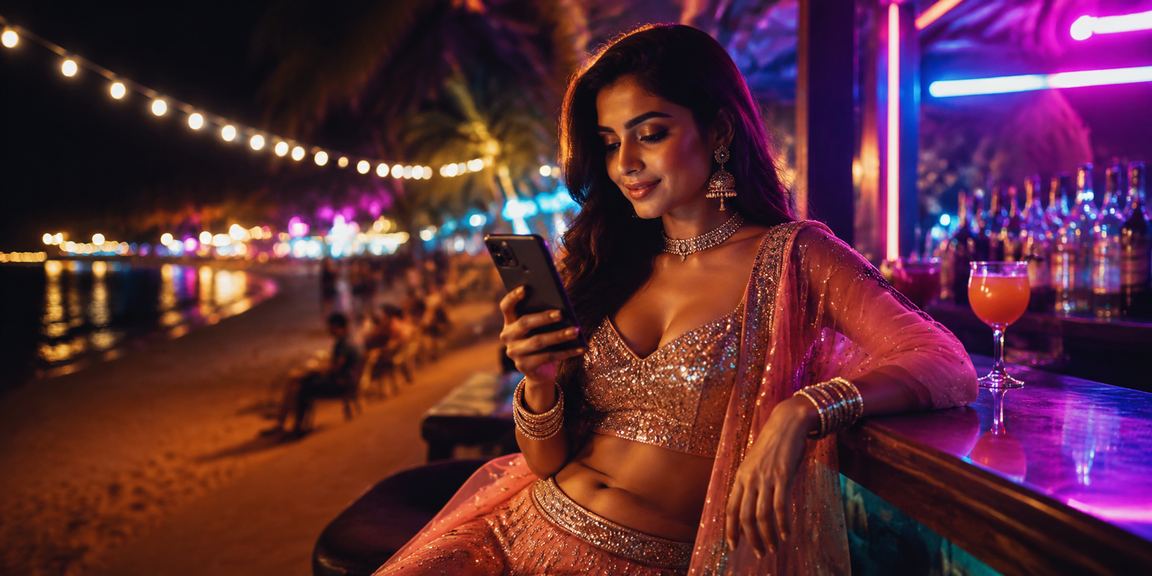 Vibrant Indian mobile casino user experience with Bollywood theme